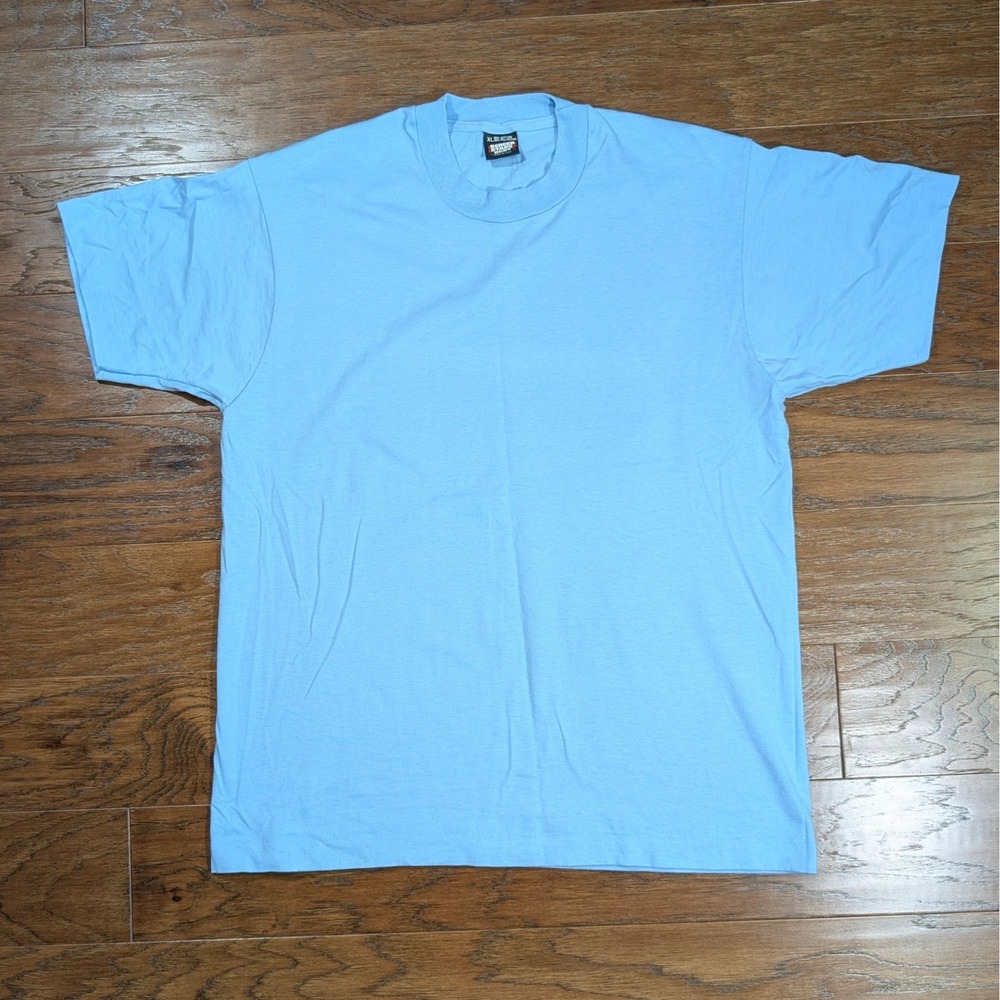 Vintage Screen Stars Best T Shirt XL Light Blue Single Stitch Blank 90s USA Made